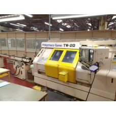 Nakamura Tome TW20 CNC turning centre, twin turret, driven tooling Fanuc 16 TT control